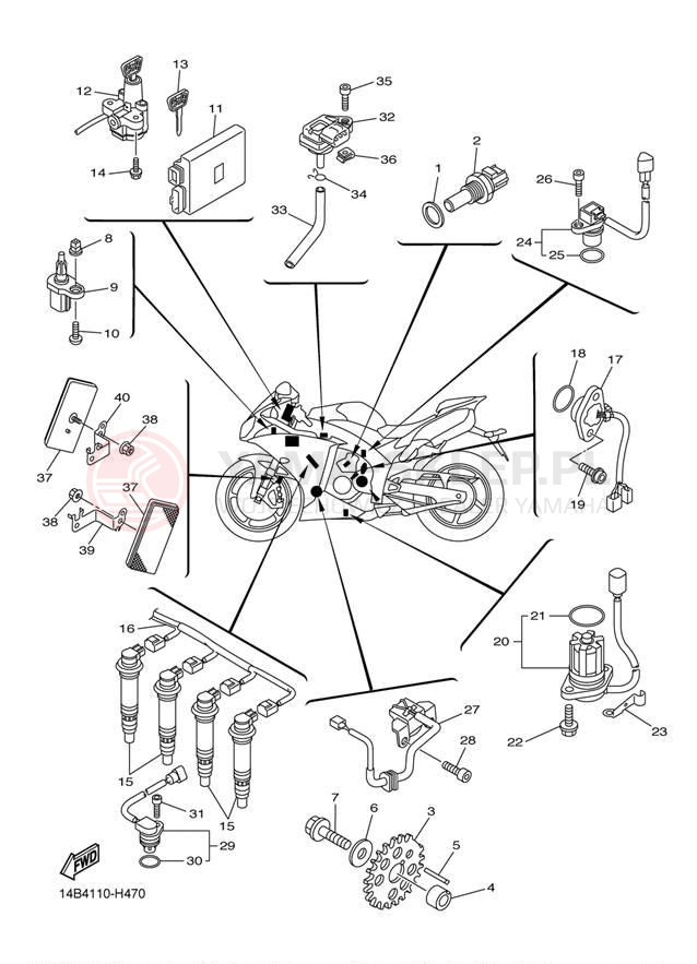 Schemat "układ elektryczny" do Yamaha YZFR1 LE YZFR1LEZ/YZFR1LEZC