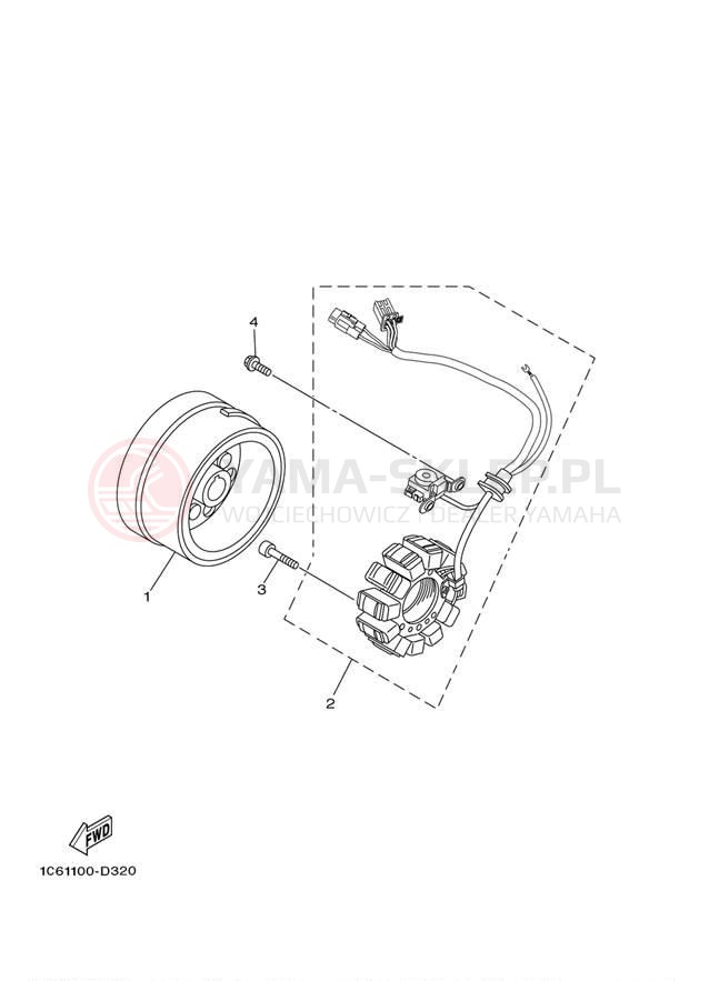 Schemat "prądnica" do Yamaha TT-R230 TTR230W
