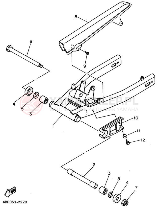 Schemat "wahacz" do Yamaha SECA II XJ600SFC/XJ600SF