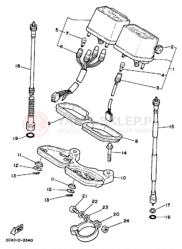 Schemat "licznik" do Yamaha XT250LC/XT250L