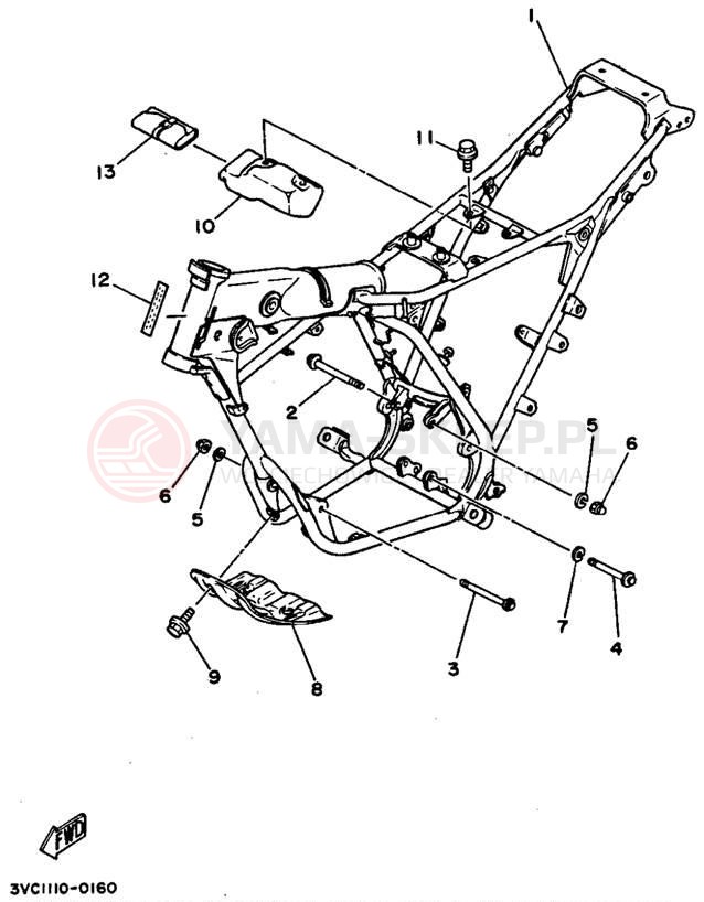 Schemat "rama" do Yamaha RT180B