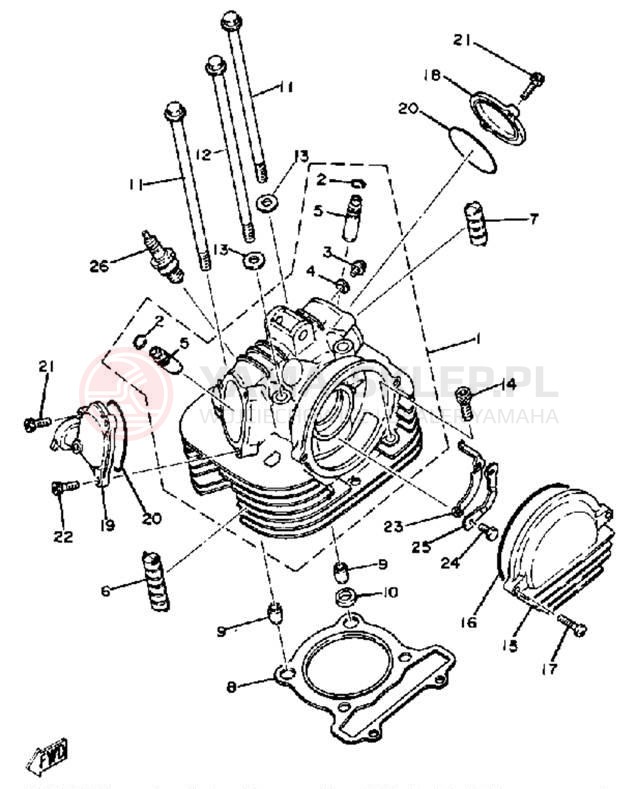 Schemat "głowica" do Yamaha TT250G