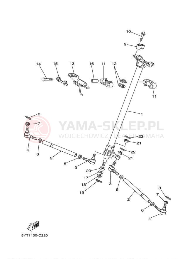 Schemat "Półki zawieszenia" do Yamaha RAPTOR 350 YFM35RAL