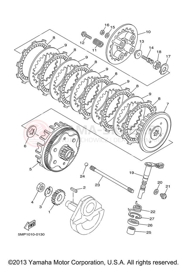 Schemat "sprzęgło" do Yamaha XT225 XT225V/XT225VC