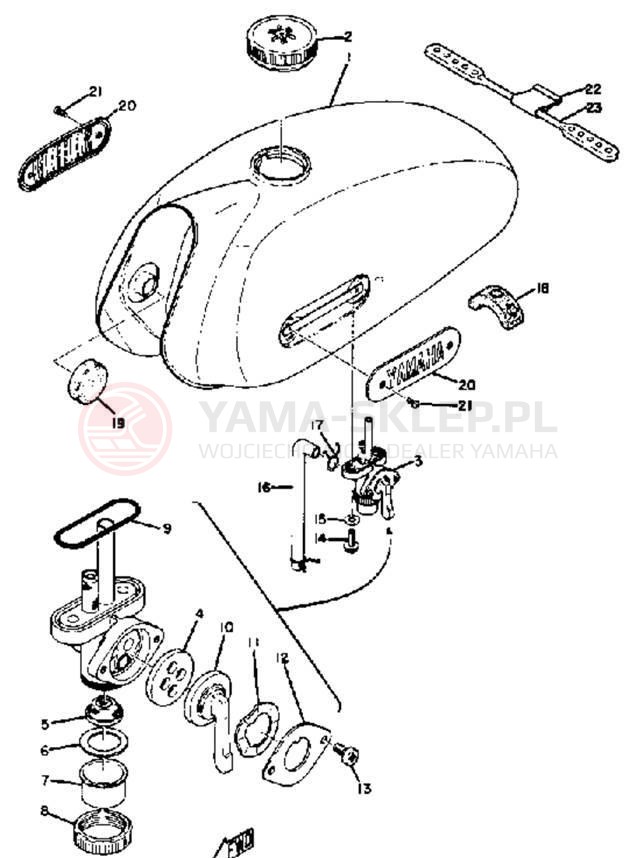 Schemat "zbiornik paliwa" do Yamaha CT1