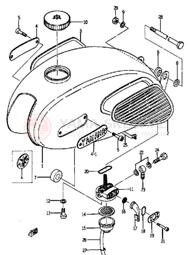 Schemat "zbiornik paliwa" do Yamaha YA6