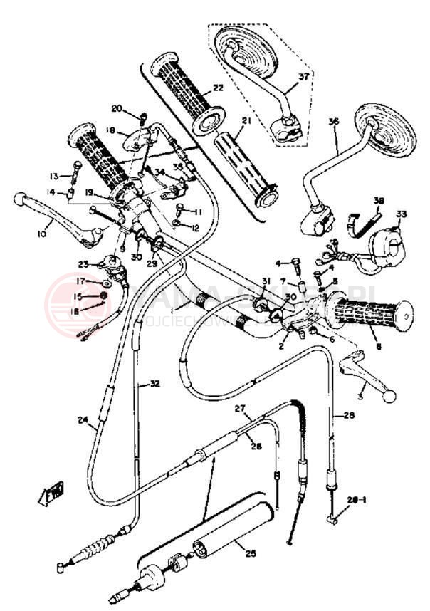 Schemat "Kierownica i osprzęt" do Yamaha AT3_CT3 CT3/AT3