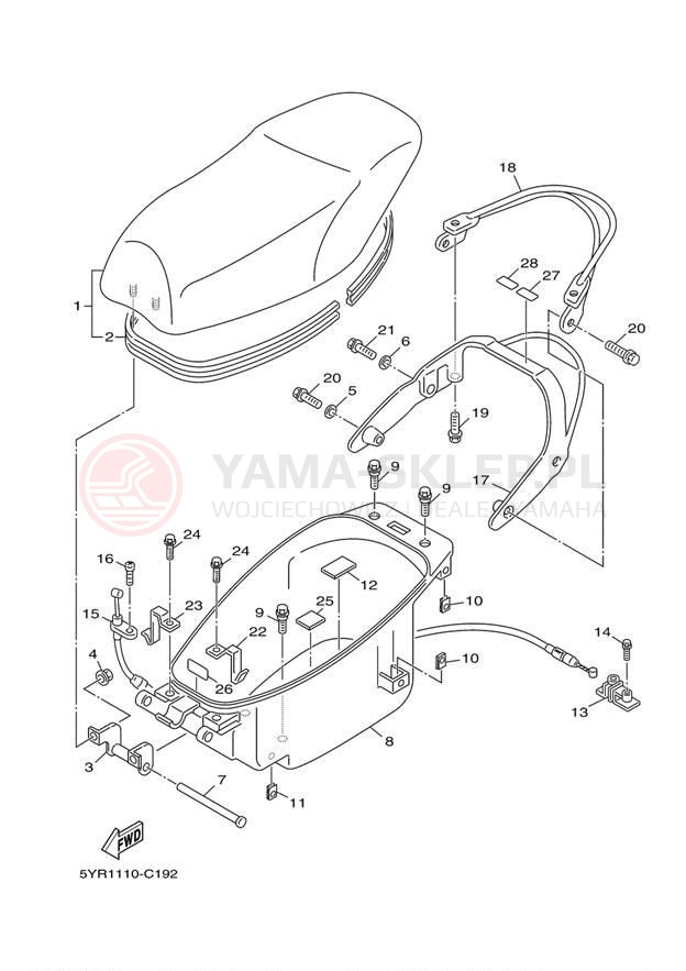 Schemat "siedzenie" do Yamaha VINO 125 YJ125W