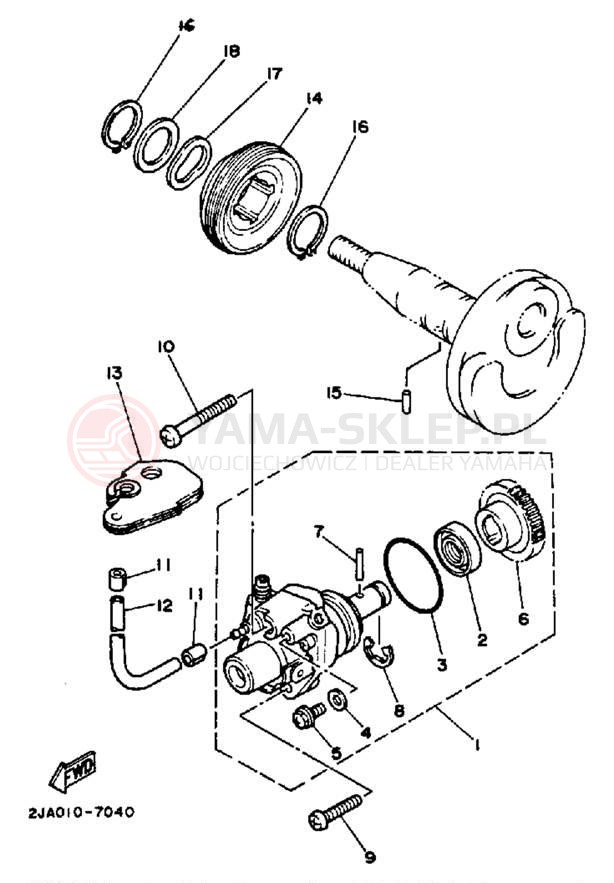 Schemat "Pompa olejowa" do Yamaha JOG CG50B