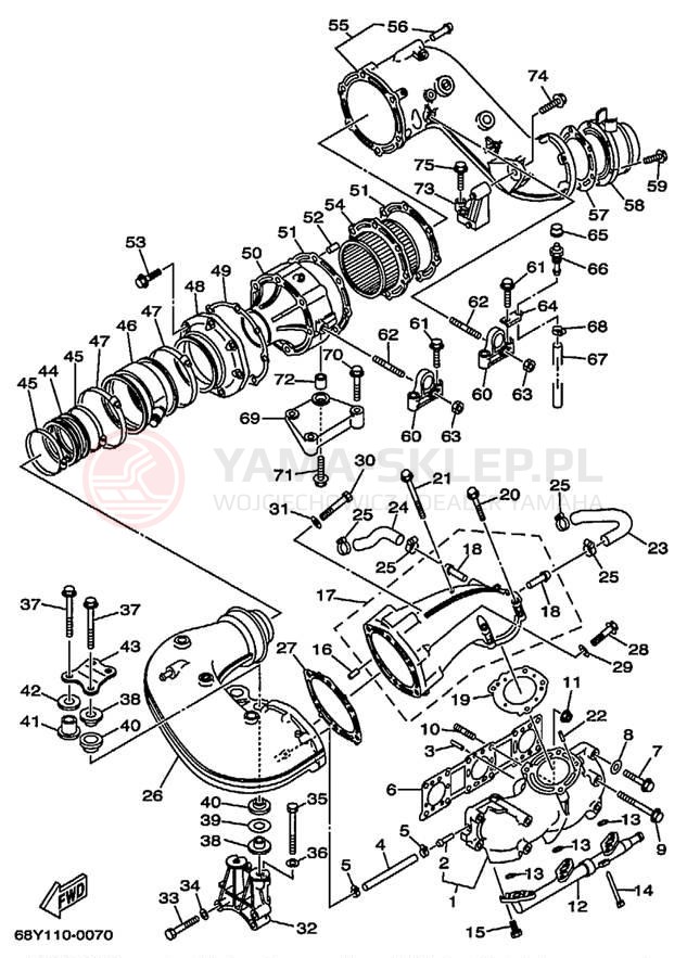 Schemat "wydech" do Yamaha XR1800 XRT1200Z