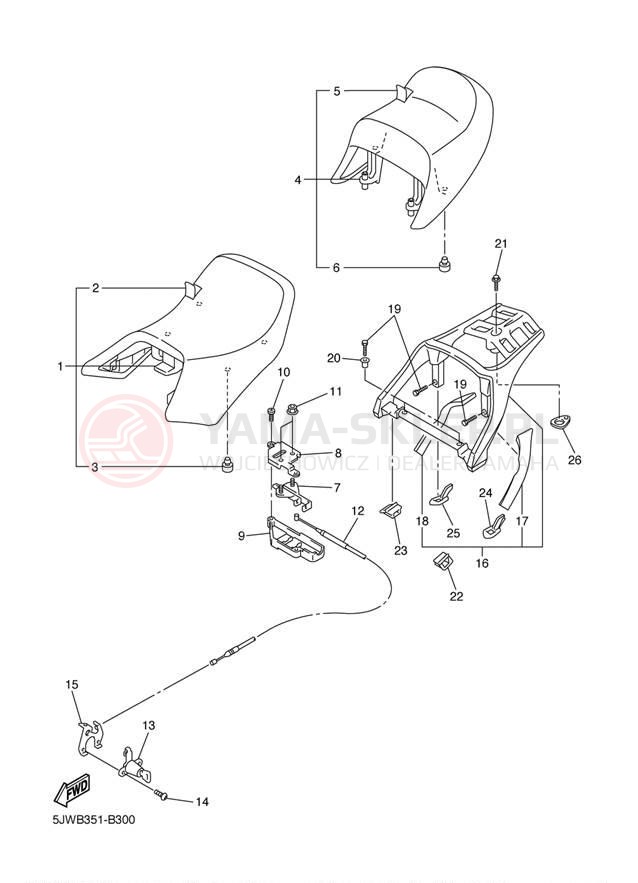 Schemat "siedzenie" do Yamaha FJR1300 FJR13T/FJR13TC