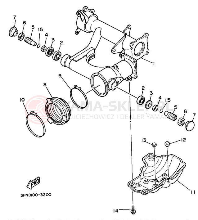 Schemat "wahacz" do Yamaha BIG BEAR 4WD YFM350FWE_