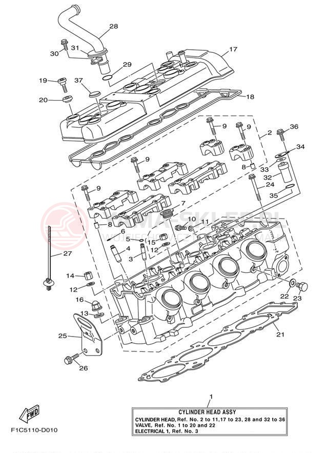 Schemat "głowica" do Yamaha SX230 SRT1000AE