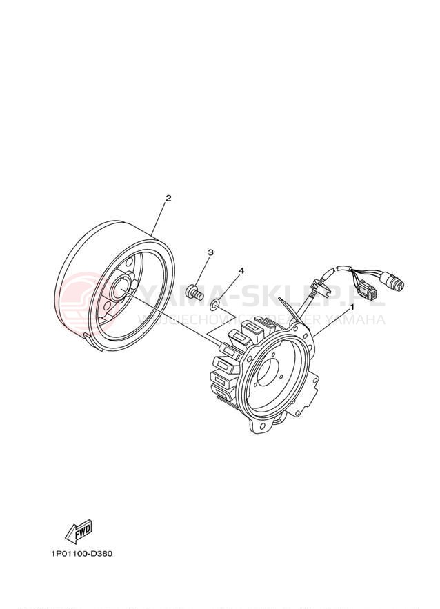 Schemat "prądnica" do Yamaha BRUIN 250 2WD YFM25BV
