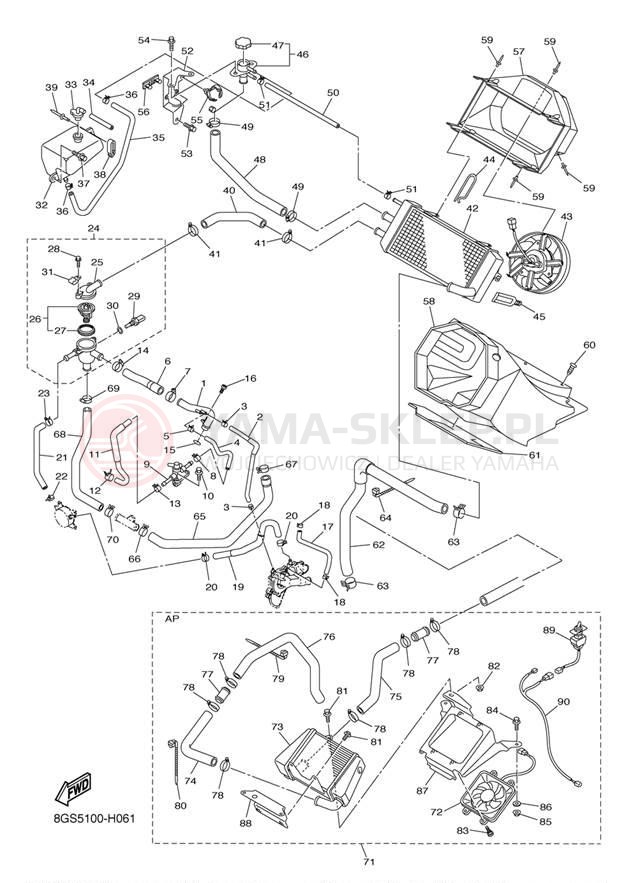Schemat "Układ chlodzenia" do Yamaha VK PRO VK10BR