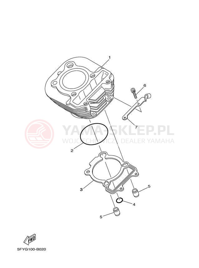 Schemat "cylinder" do Yamaha TW200 TW200S/TW200SC