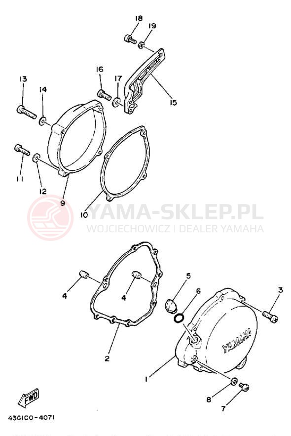 Schemat "Pokrywa silnika" do Yamaha IT200S