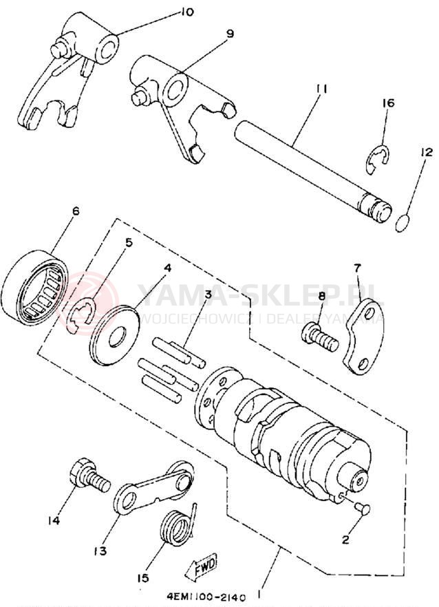 Schemat "Wodziki, automat" do Yamaha BADGER YFM80D