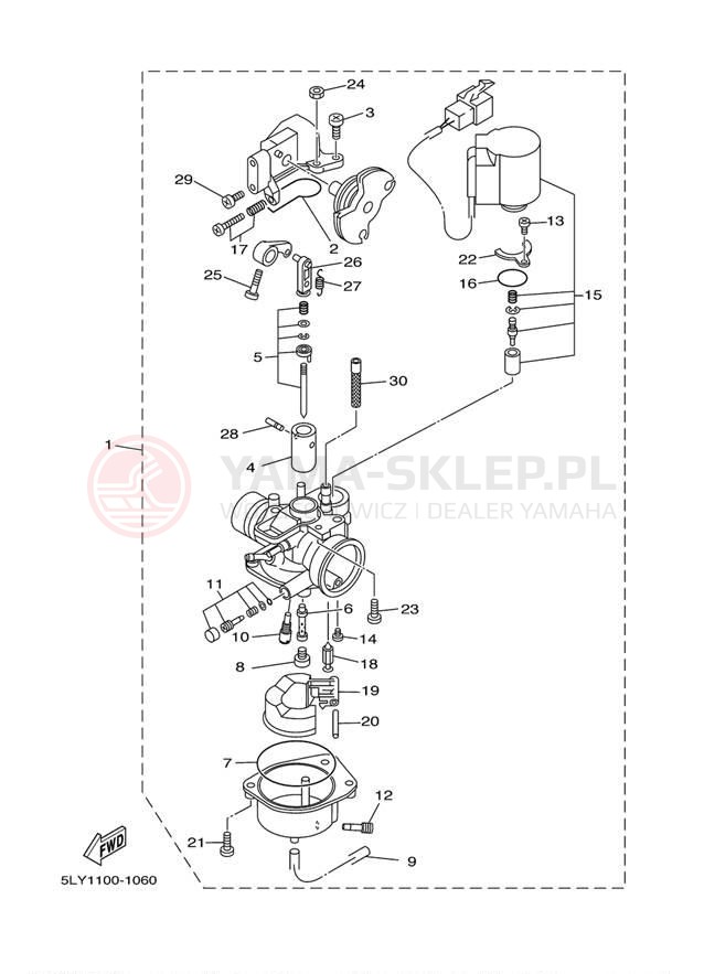 Schemat "Gaźnik" do Yamaha VINO YJ50RS