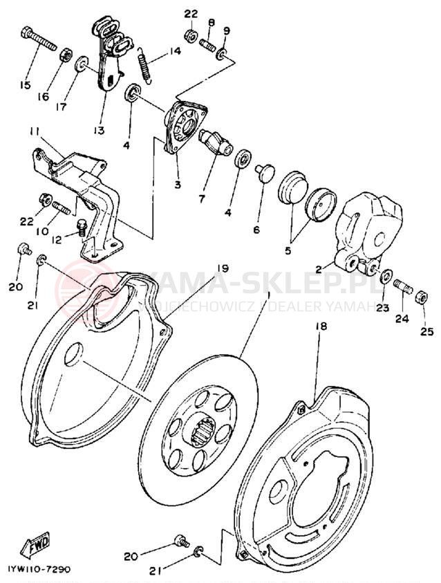 Schemat "hamulec" do Yamaha YFM350ERT