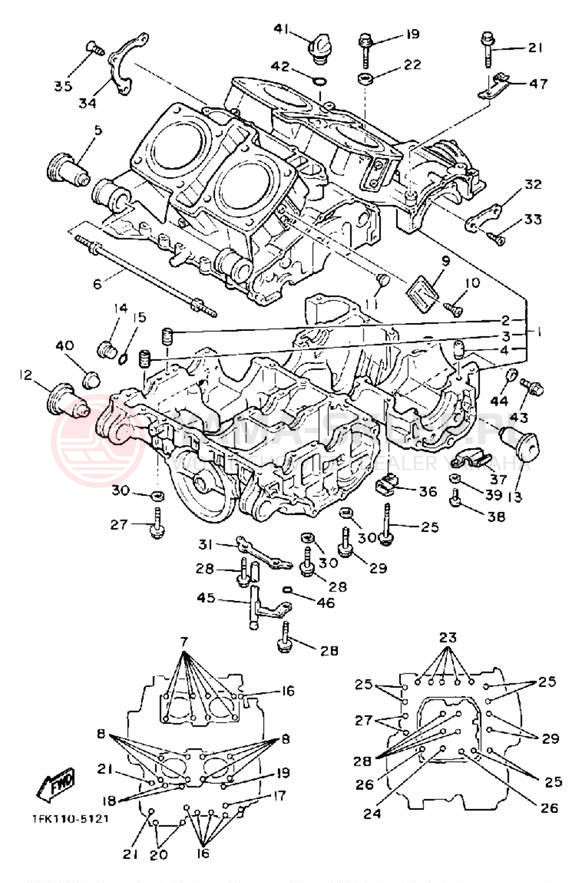 Schemat "Obudowa silnika" do Yamaha V-MAX 1200 VMX12W/VMX12WC