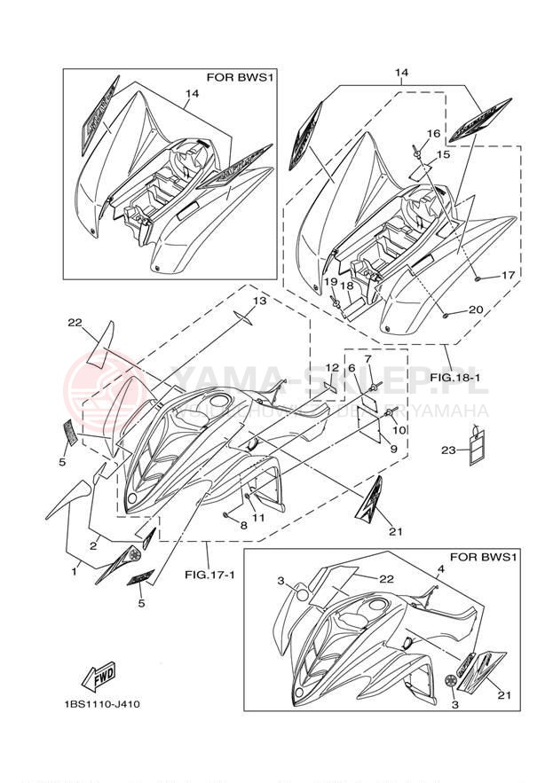 Schemat "naklejki" do Yamaha RAPTOR 350 YFM35RZW