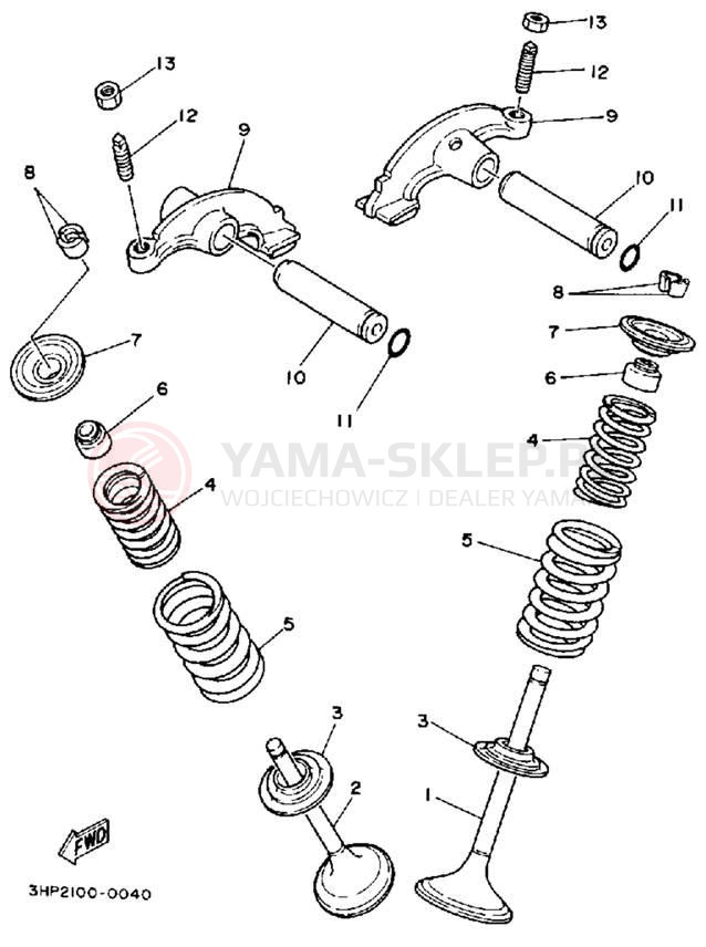 Schemat "zawory" do Yamaha MOTO-4 YFM350ERD