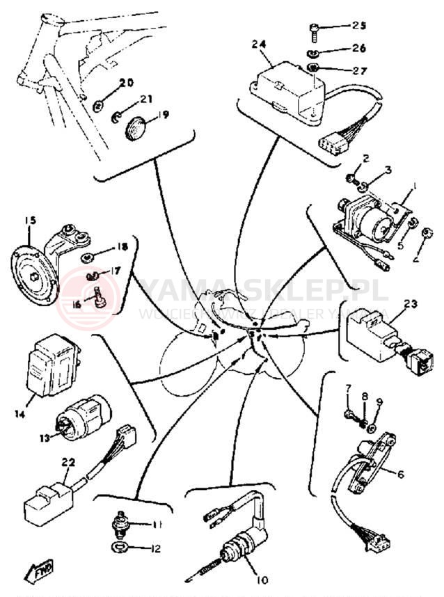 Schemat "układ elektryczny" do Yamaha XS650G