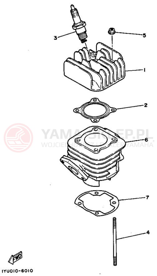 Schemat "cylinder" do Yamaha RAZZ SH50MD