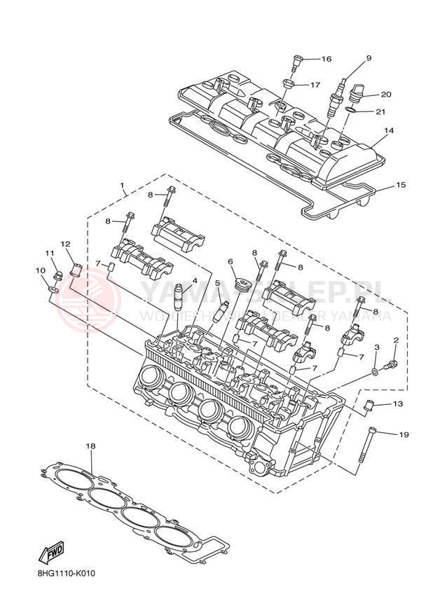 Schemat "głowica" do Yamaha APEX XTX RX10PXTBB/RX10PXTBL