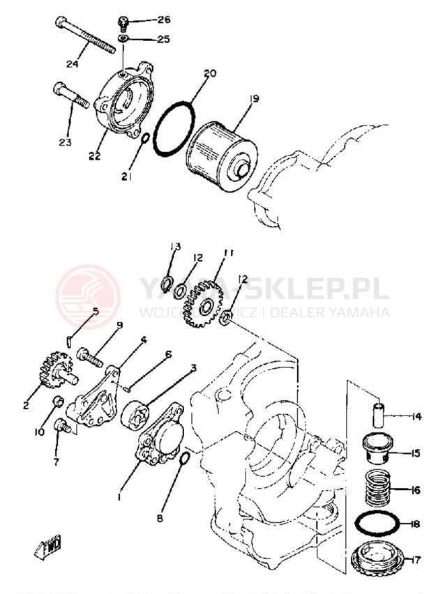 Schemat "Pompa olejowa" do Yamaha XT250H