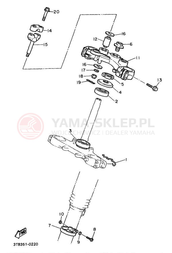 Schemat "Półki zawieszenia" do Yamaha XT600EAC/XT600EA