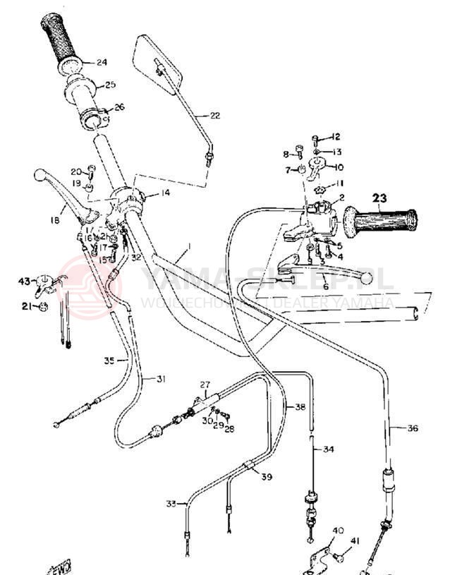 Schemat "Kierownica i osprzęt" do Yamaha YG5T