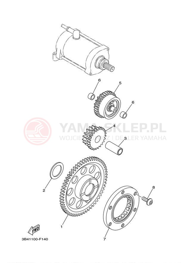 Schemat "rozrusznik" do Yamaha GRIZZLY 5504WD YFM5FGAL