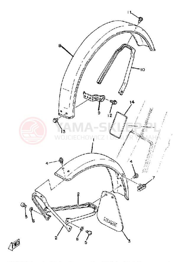 Schemat "błotnik" do Yamaha MJ50J