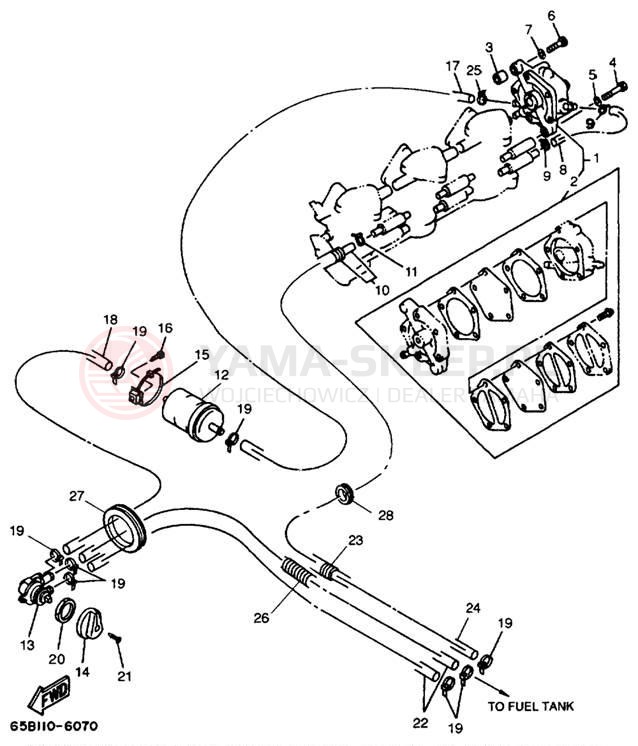 Schemat "Układ paliwowy" do Yamaha EXCITER EXT1100V