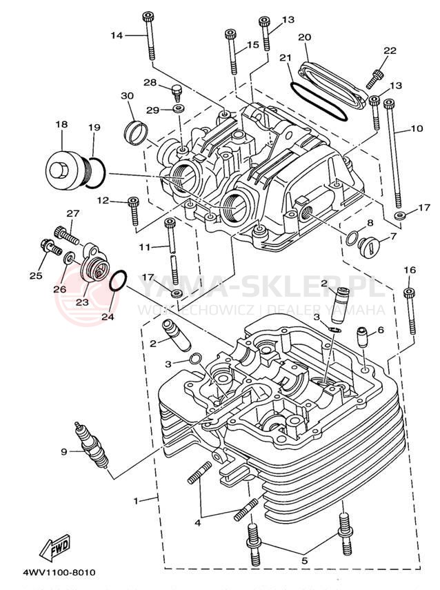 Schemat "głowica" do Yamaha GRIZZLY YFM600FWAK/YFM600FWAK