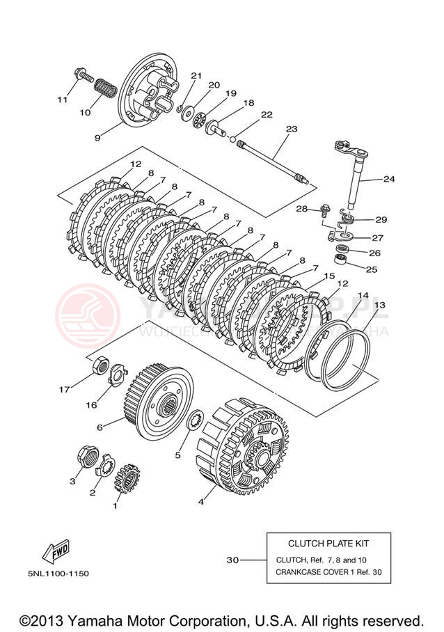 Schemat "sprzęgło" do Yamaha WR250F WR250FV