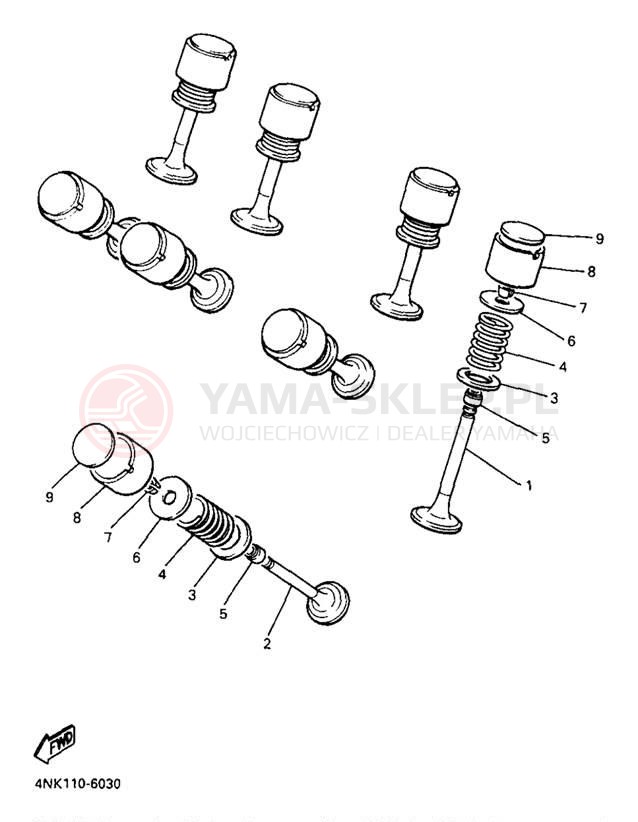 Schemat "zawory" do Yamaha XVZ13LTJ/XVZ13LTJC