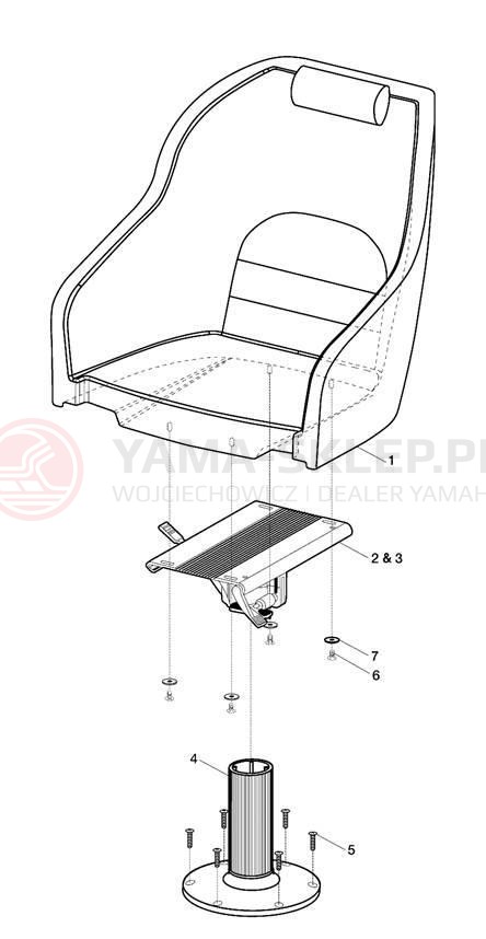 Schemat "SWIVEL SEAT" do Yamaha SX230 SRT1000AD