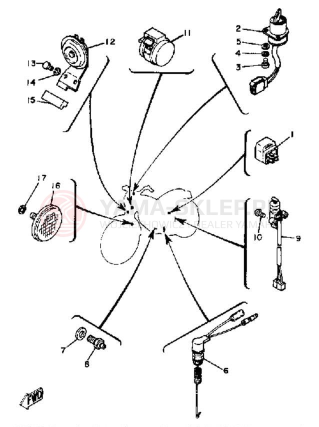 Schemat "układ elektryczny" do Yamaha SR185H