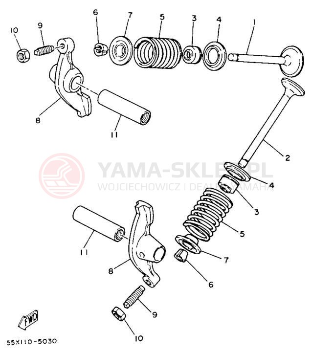 Schemat "zawory" do Yamaha CHAMP YFM100U
