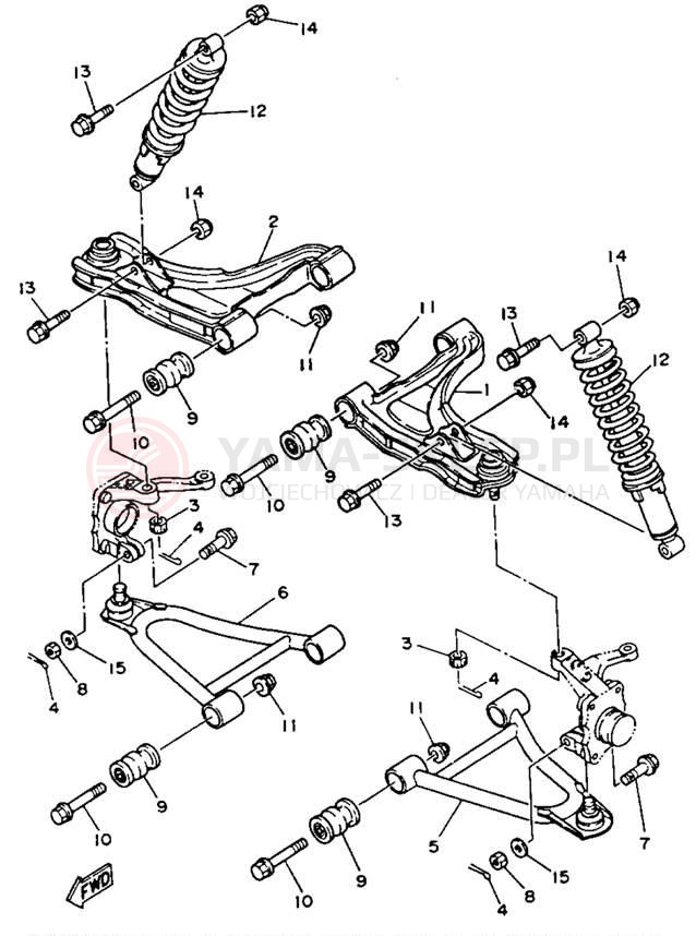 Schemat "Koło przód" do Yamaha BIG BEAR 4WD YFM350FWE_
