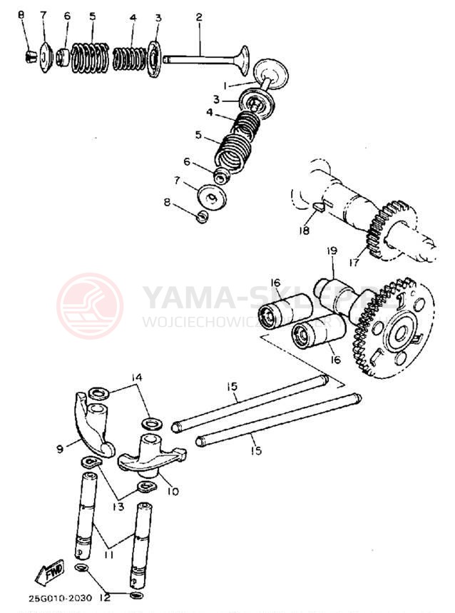 Schemat "Zawory" do Yamaha RIVA 180 XC180K/XC180KC