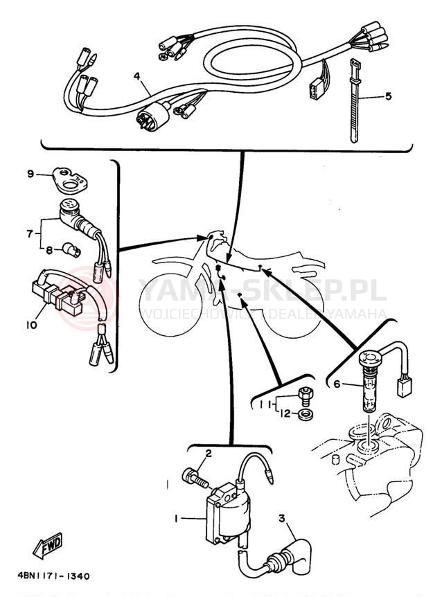 Schemat "układ elektryczny" do Yamaha RT180J
