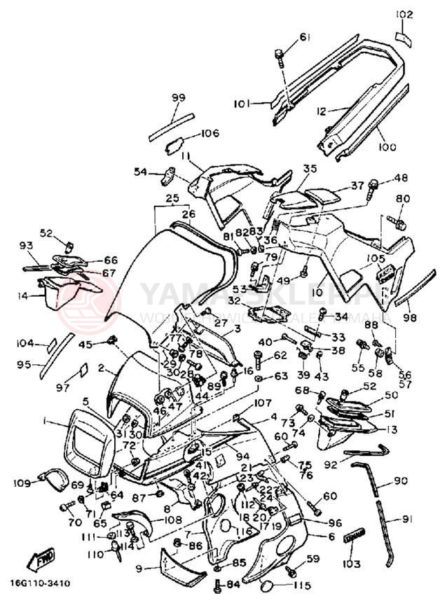 Schemat "Owiewki" do Yamaha XJ650LJ