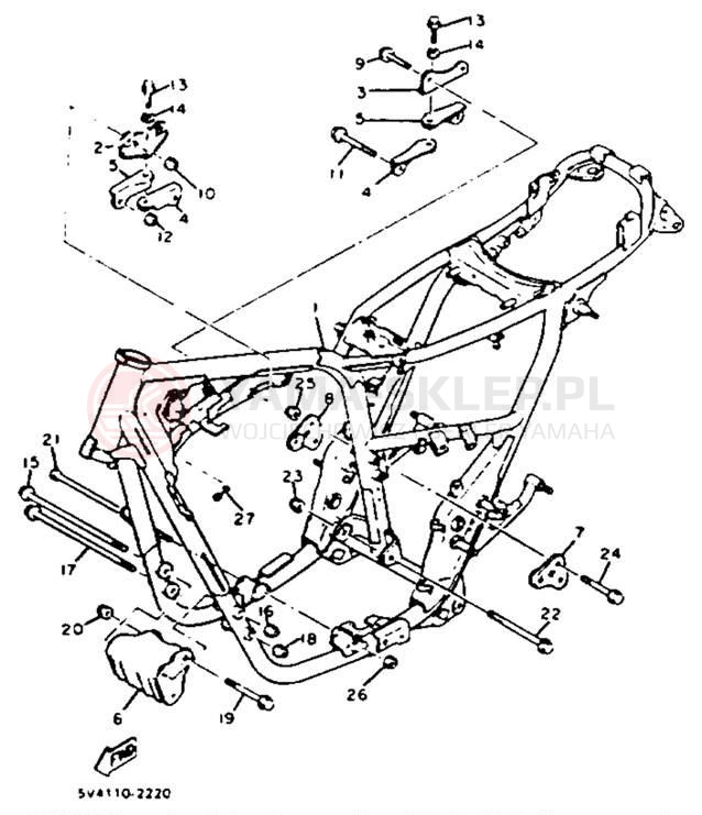 Schemat "rama" do Yamaha XS650SK
