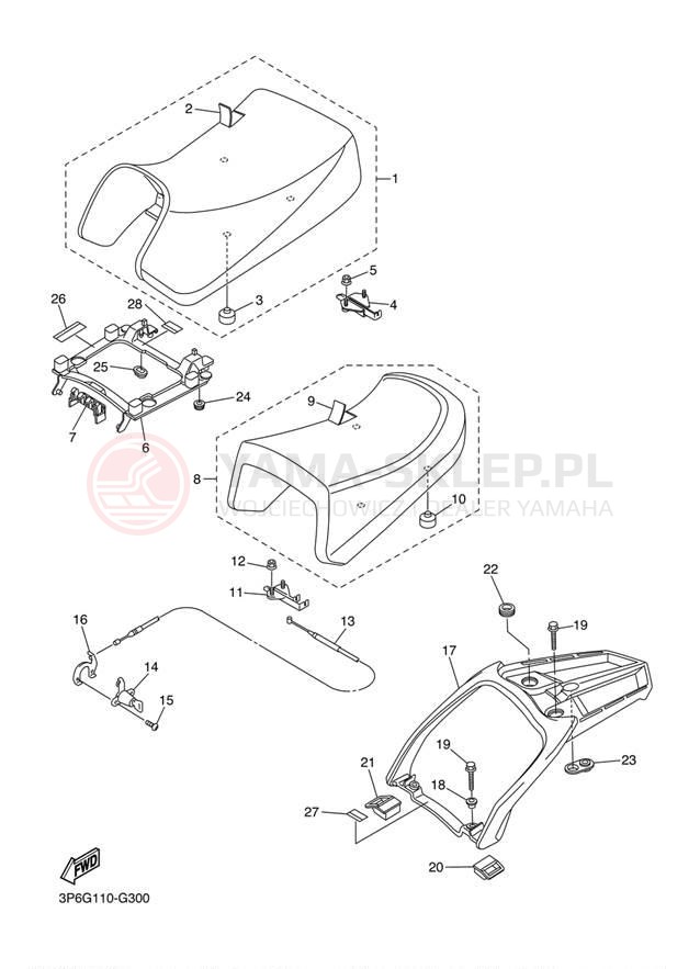 Schemat "siedzenie" do Yamaha FJR 1300A FJR13AYB/FJR13AYCB