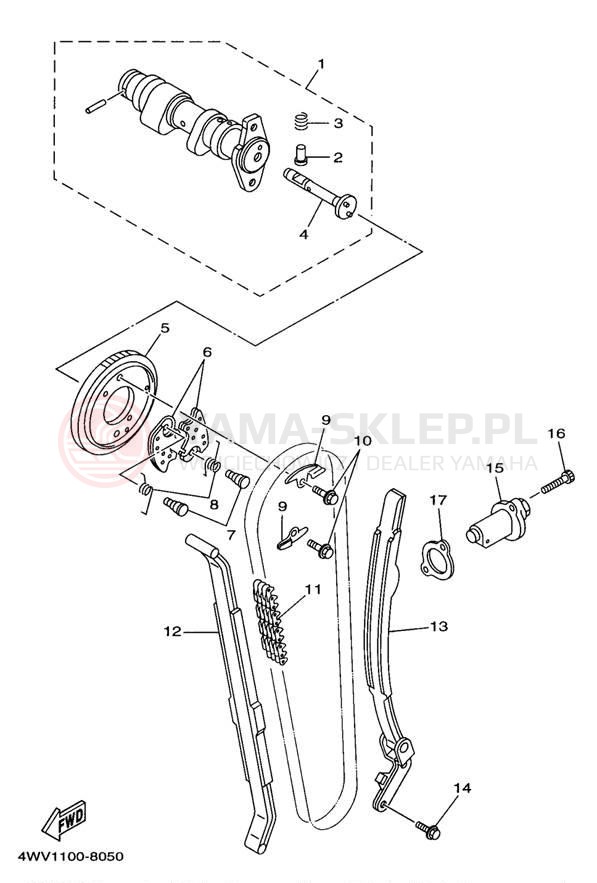 Schemat "Rozrząd - łańcuszek" do Yamaha GRIZZLY YFM600FWAK/YFM600FWAK