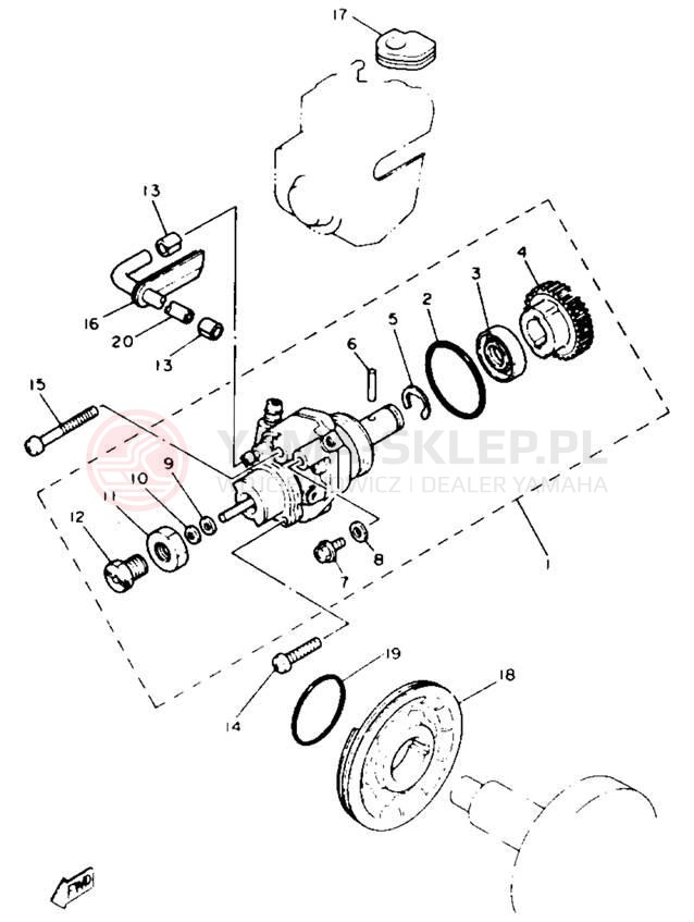 Schemat "Pompa olejowa" do Yamaha Y-ZINGER PW80B